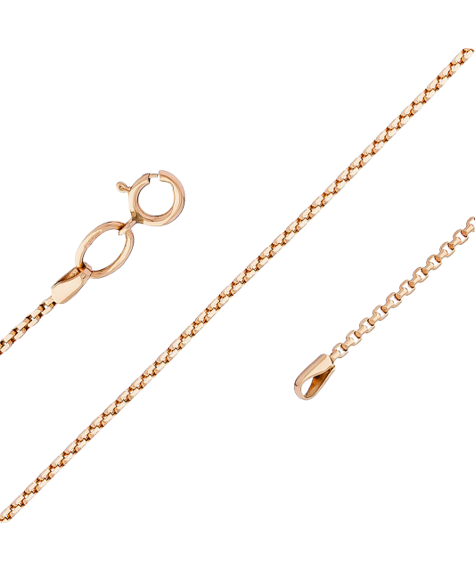 Auksinė grandinėlė "Box" 1mm - Auksinės grandinėlės - Goldinga