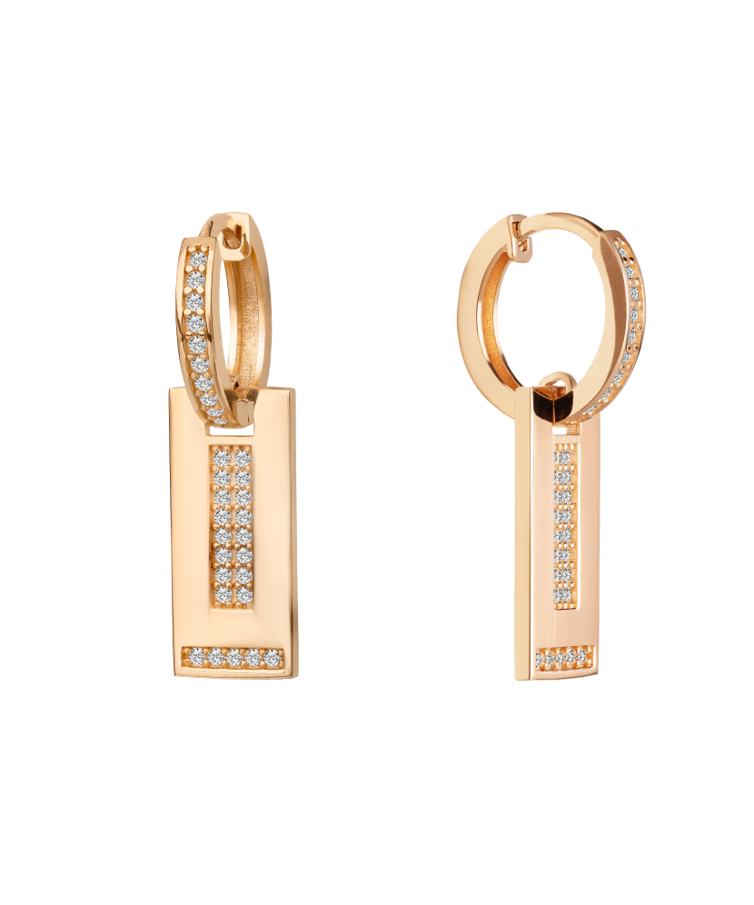 Auksiniai auskarai su cirkoniais - Auksiniai auskarai - Goldinga