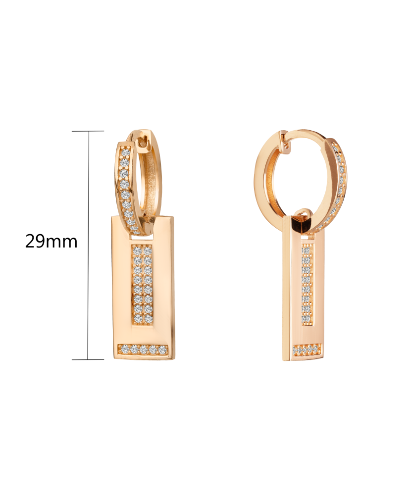 Auksiniai auskarai su cirkoniais - Auksiniai auskarai - Goldinga