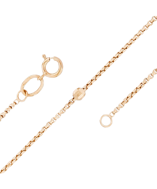 Auksinė grandinėlė "Box" 1.3mm - Auksinės grandinėlės - Goldinga