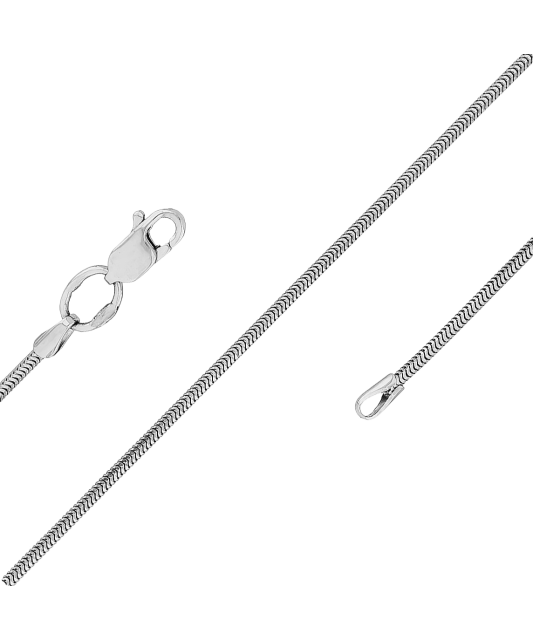 Balto aukso grandinėlė "Snake" 1.2mm - Auksinės grandinėlės - Goldinga