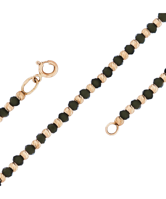 Auksinė grandinėlė su oniksais 3mm - Auksinės grandinėlės - Goldinga