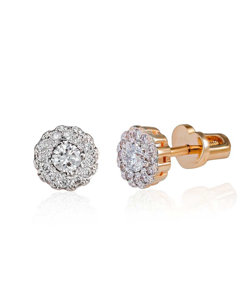 Auksiniai auskarai su briliantais - Auksiniai Auskarai su brangakmeniais - Goldinga