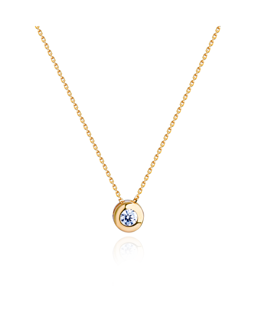 Geltono aukso Grandinėlė Su Cirkonio Pakabuku  - Goldinga