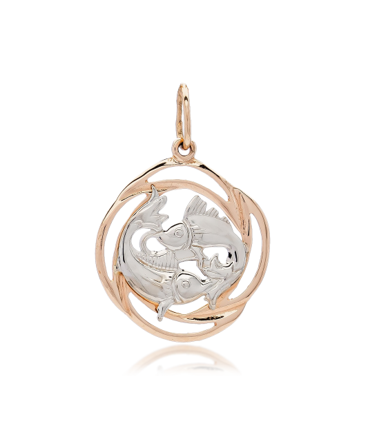 Auksinis pakabukas "Žuvys" - Zodiako ženklų pakabukai - Goldinga