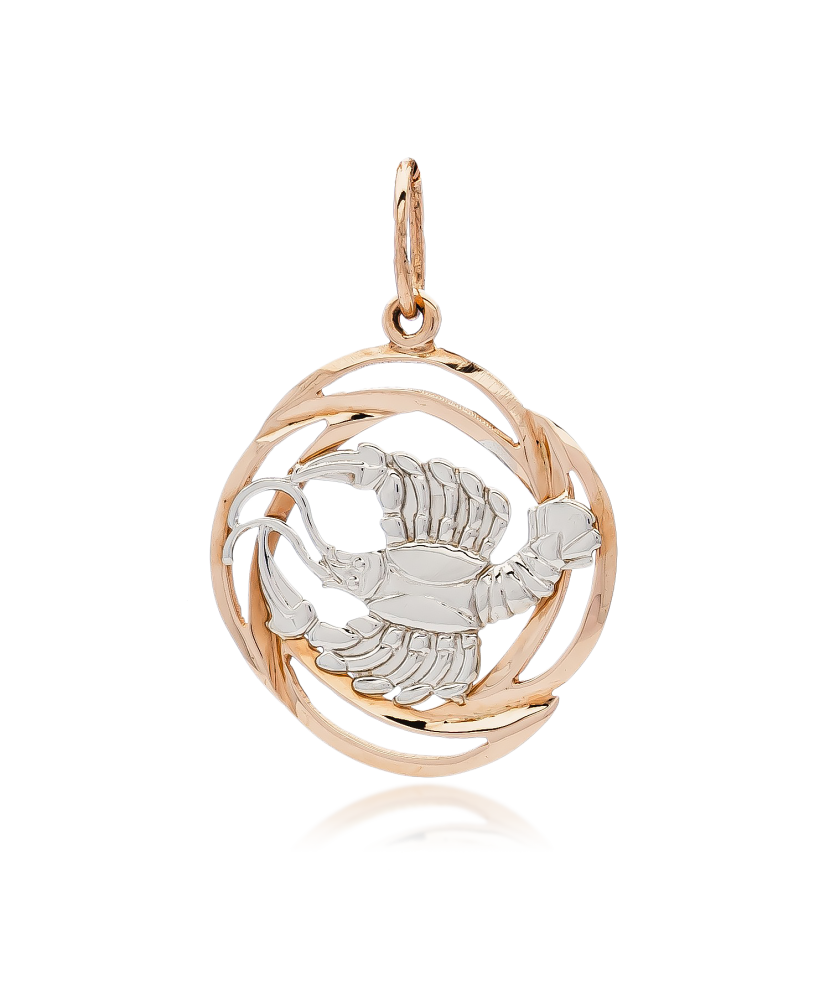 Auksinis pakabukas "Vėžys" - Zodiako ženklų pakabukai - Goldinga