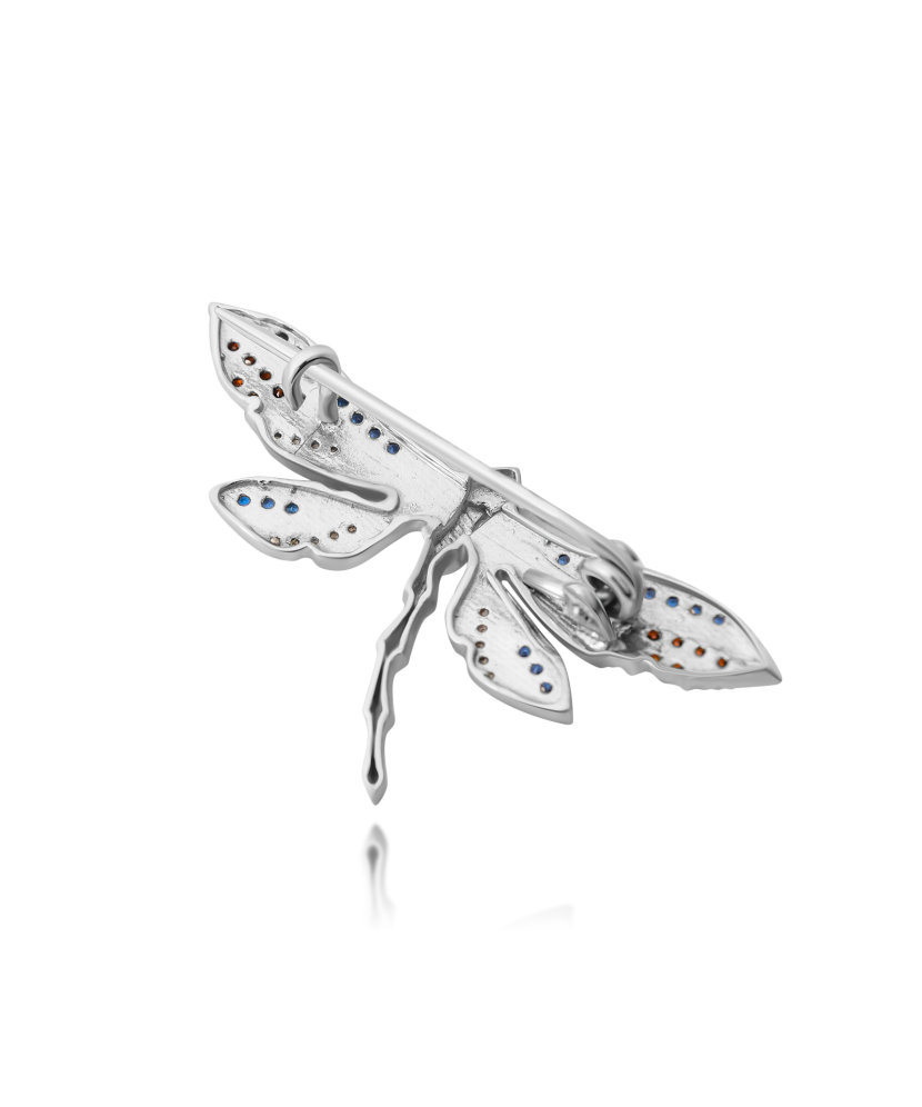 Sidabrinė sagė su cirkoniais dengta auksu - Sagės - Goldinga