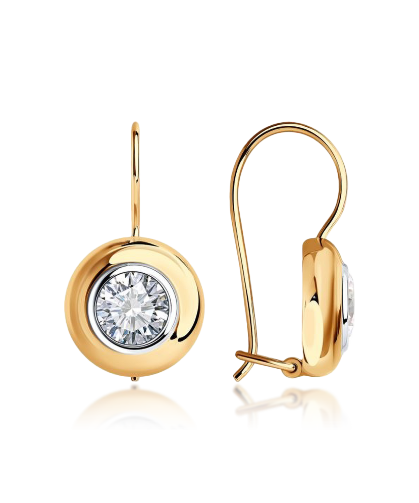 Auksiniai auskarai su cirkoniais - Auksiniai auskarai - Goldinga