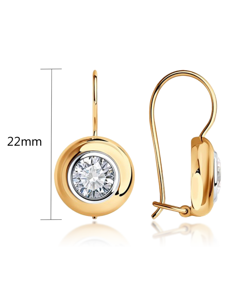 Auksiniai auskarai su cirkoniais - Auksiniai auskarai - Goldinga