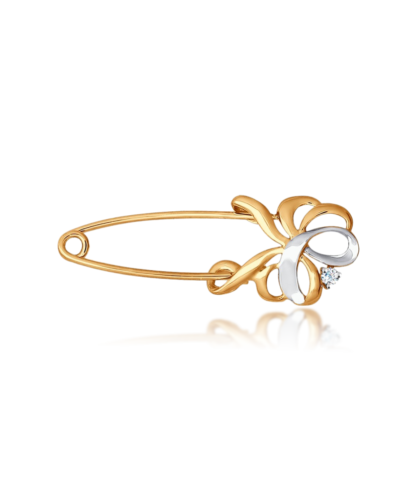 Auksinė sagė su cirkoniu - Sagės - Goldinga