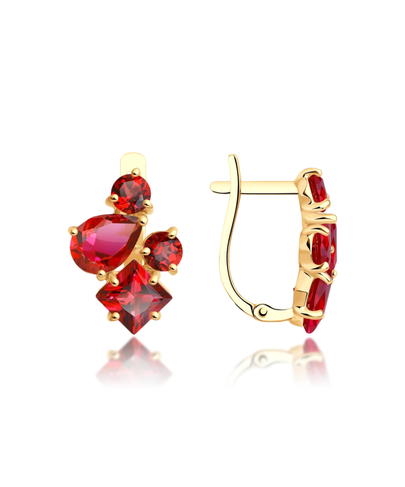 Auksiniai auskarai su topazais - Auksiniai auskarai - Goldinga