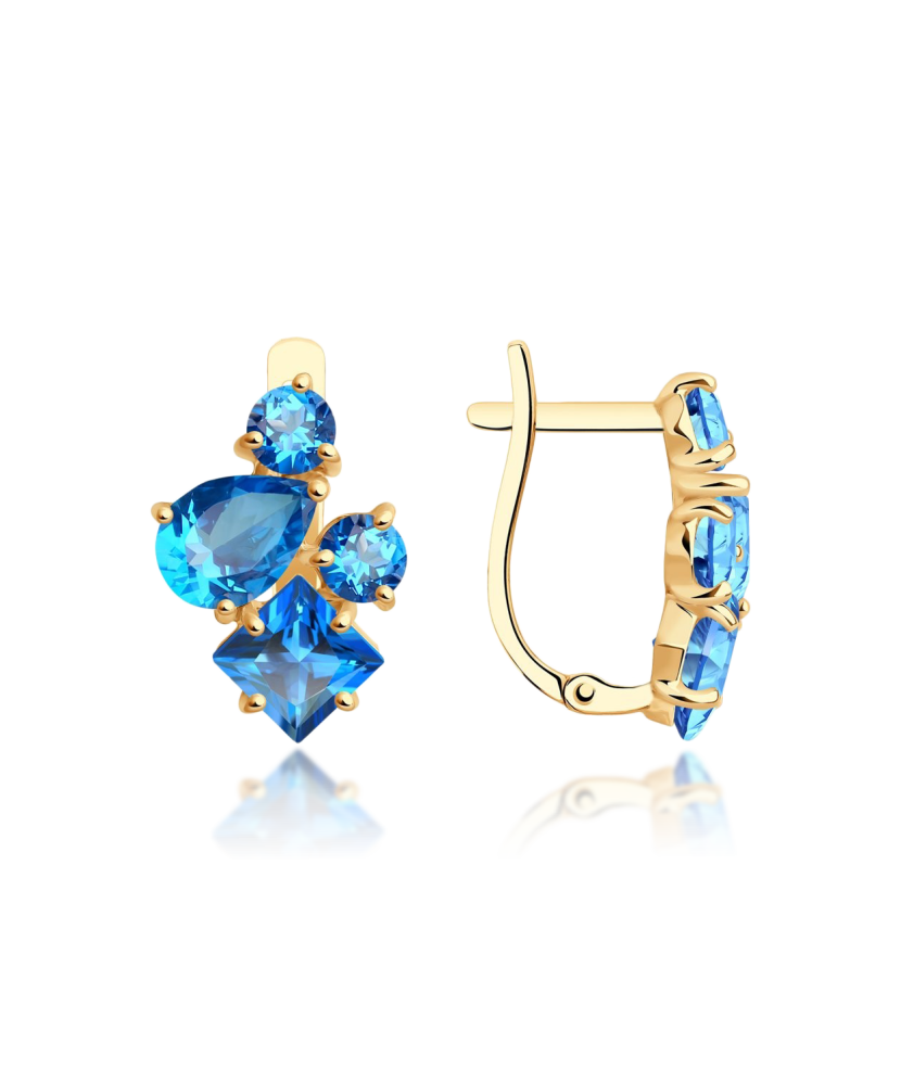 Auksiniai auskarai su topazais - Auksiniai auskarai - Goldinga