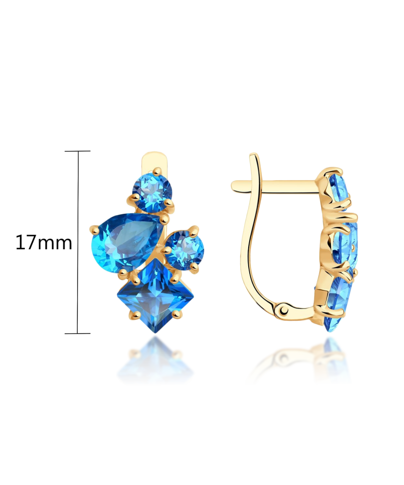 Auksiniai auskarai su topazais - Auksiniai auskarai - Goldinga