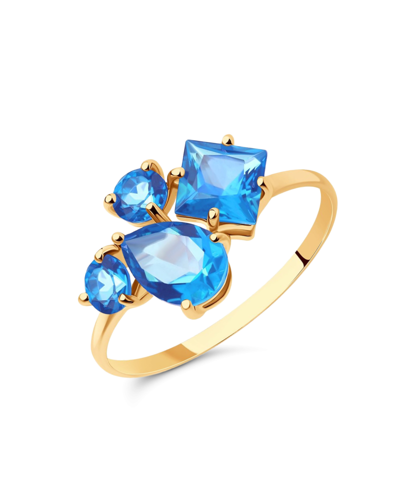 Auksinis žiedas su topazais - Auksiniai žiedai - Goldinga