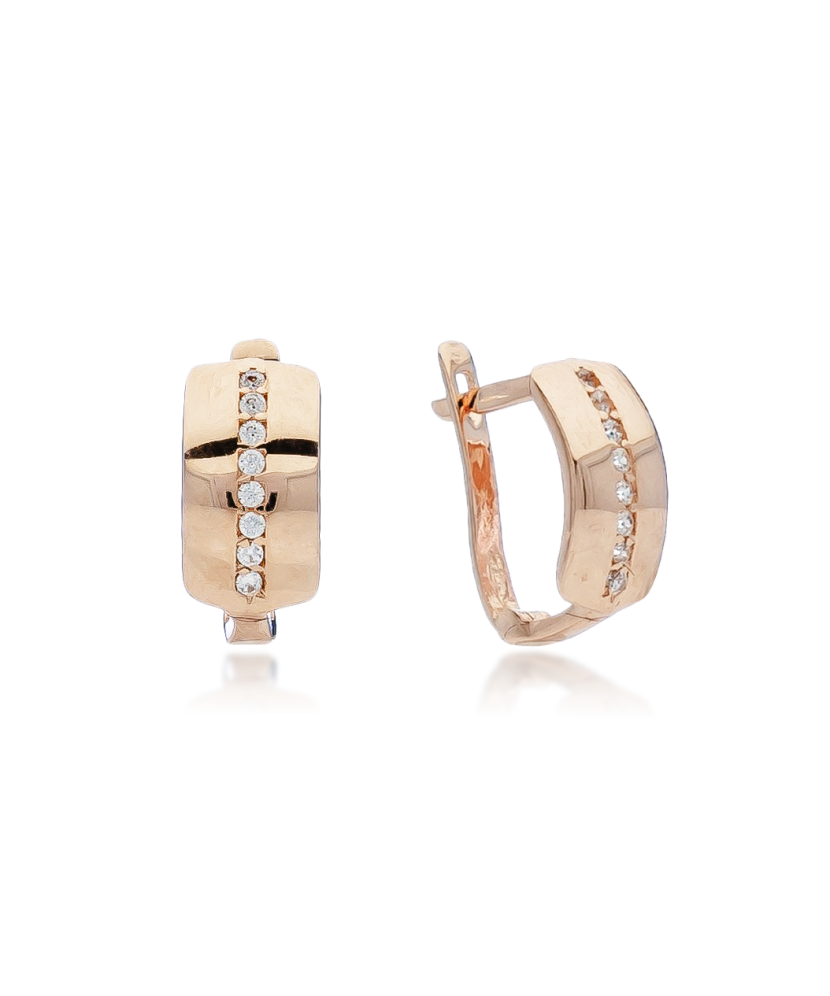 Auksiniai auskarai su cirkoniais - Auksiniai auskarai - Goldinga