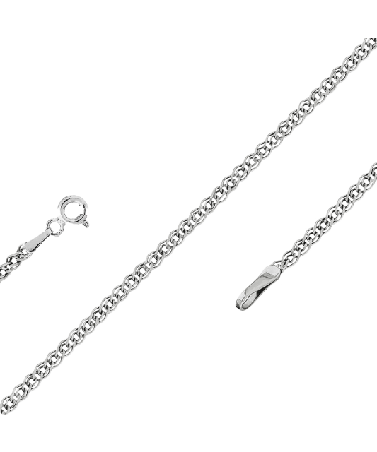 Sidabrinė grandinėlė dengta rodžiu "Mona Liza" 2.4mm - Sidabrinės grandinėlės - Goldinga