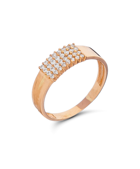 Auksinis žiedas su cirkoniais - Auksiniai žiedai - Goldinga