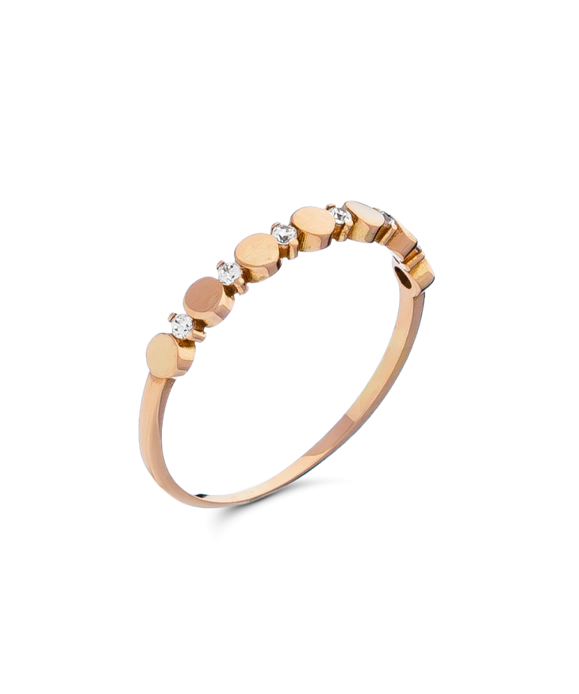 Auksinis žiedas su cirkoniais - Auksiniai žiedai - Goldinga