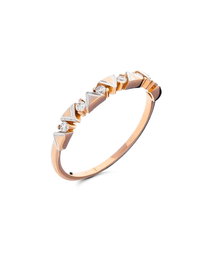 Auksinis žiedas su cirkoniais - Auksiniai žiedai - Goldinga