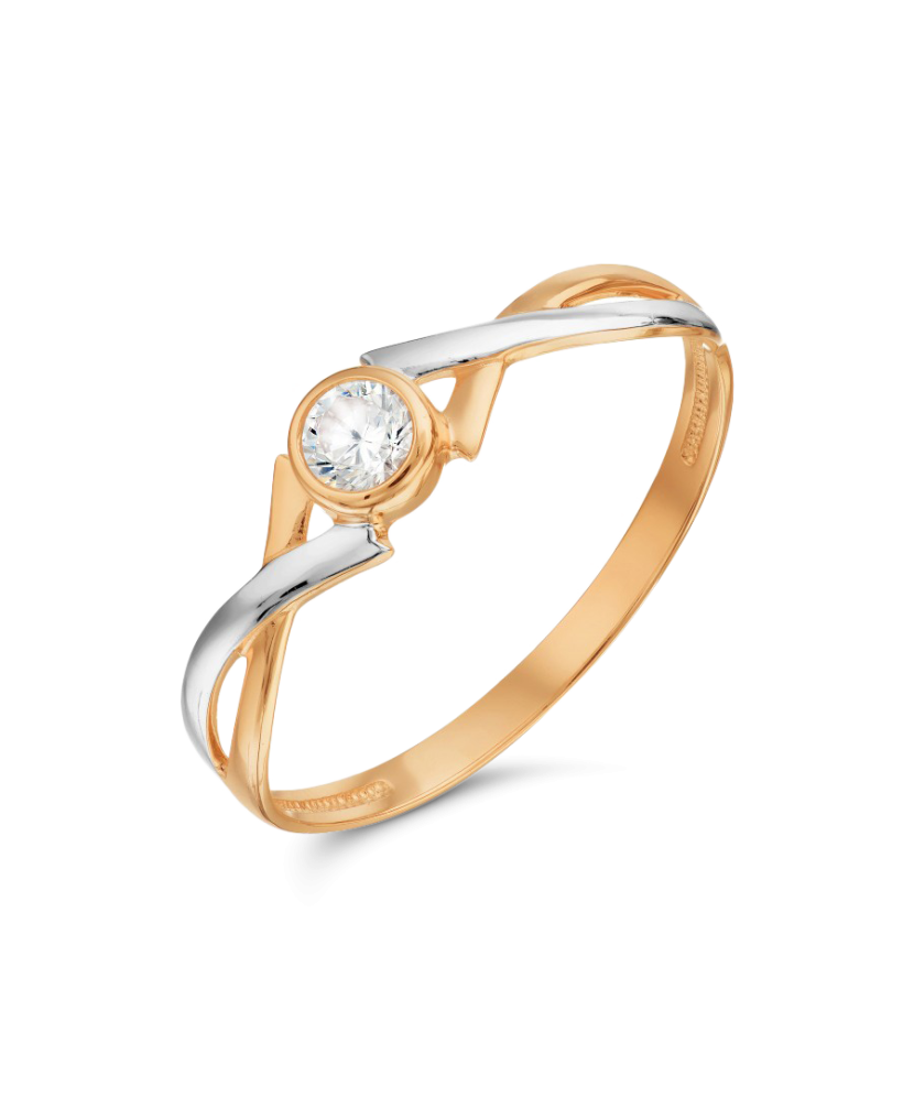 Auksinis žiedas su cirkoniais - Auksiniai žiedai - Goldinga