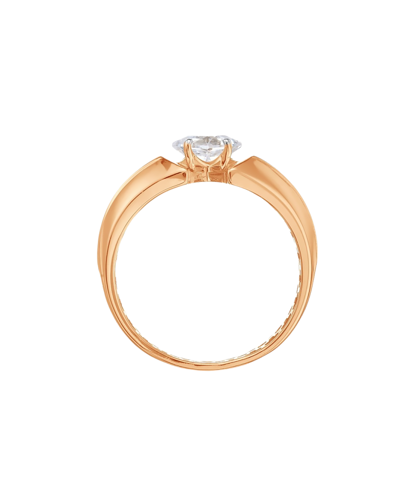 Auksinis žiedas su kristalu - Auksiniai žiedai - Goldinga