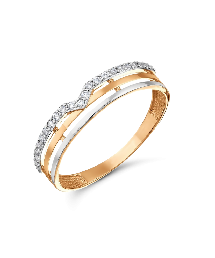 Auksinis žiedas su cirkoniais - Auksiniai žiedai - Goldinga