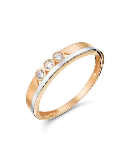 Auksinis žiedas su cirkoniais - Auksiniai žiedai - Goldinga