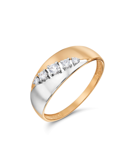 Auksinis žiedas su cirkoniais - Auksiniai žiedai - Goldinga