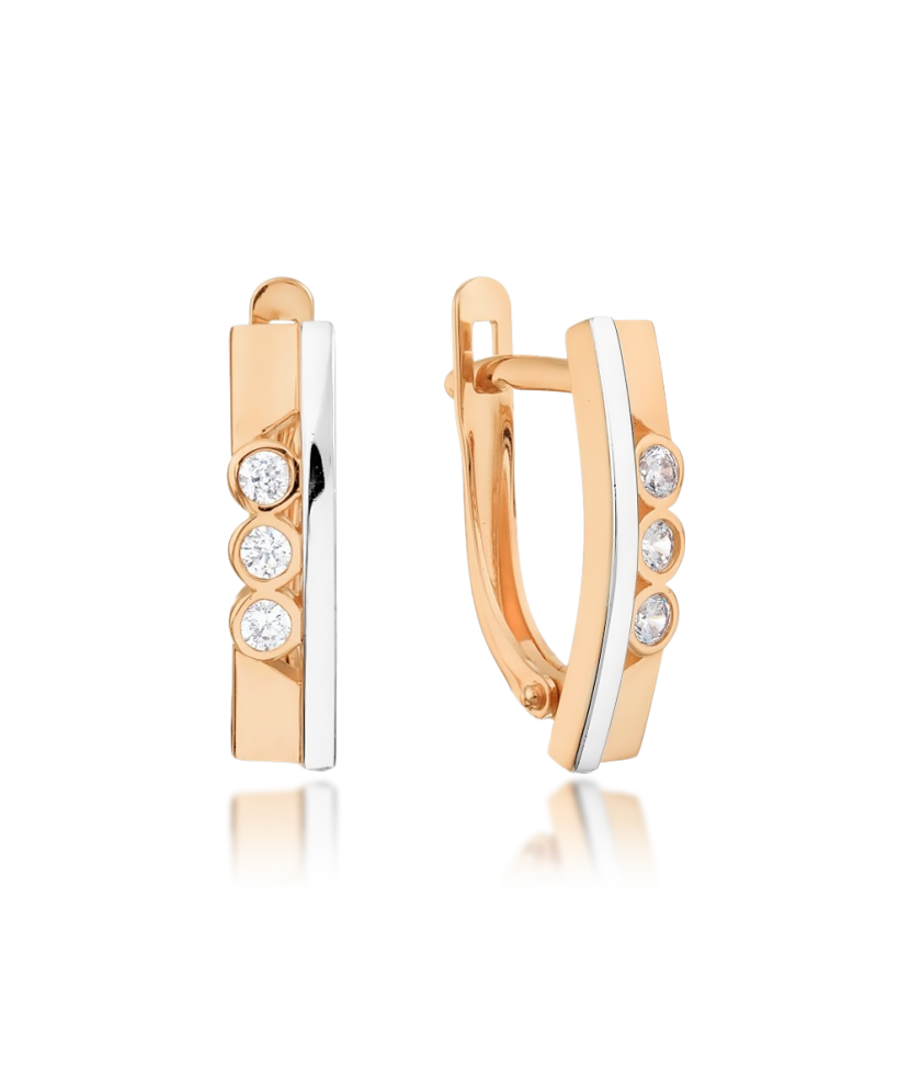 Auksiniai auskarai su cirkoniais - Auksiniai auskarai - Goldinga