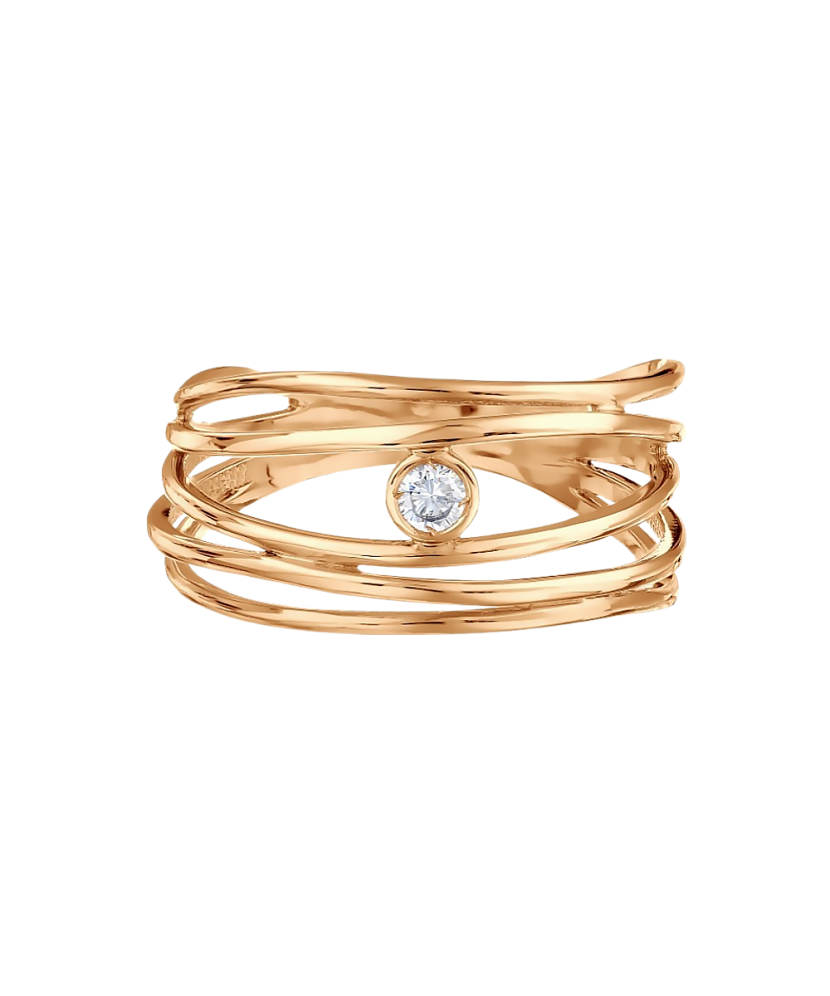 Auksinis žiedas su cirkoniu - Auksiniai žiedai - Goldinga