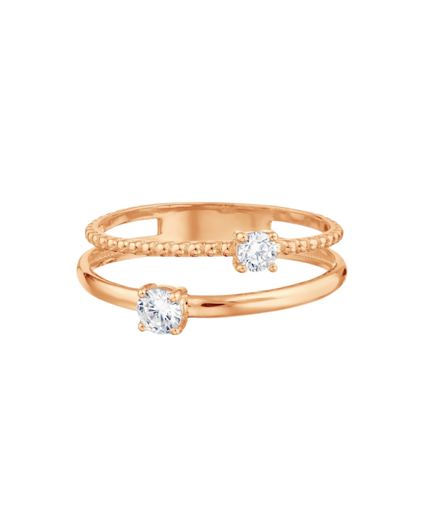 Auksinis žiedas su cirkoniais - Auksiniai žiedai - Goldinga