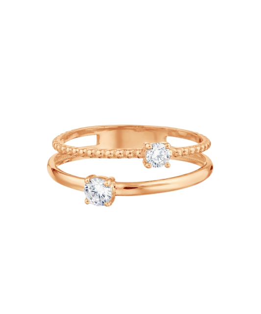 Auksinis žiedas su cirkoniais - Auksiniai žiedai - Goldinga