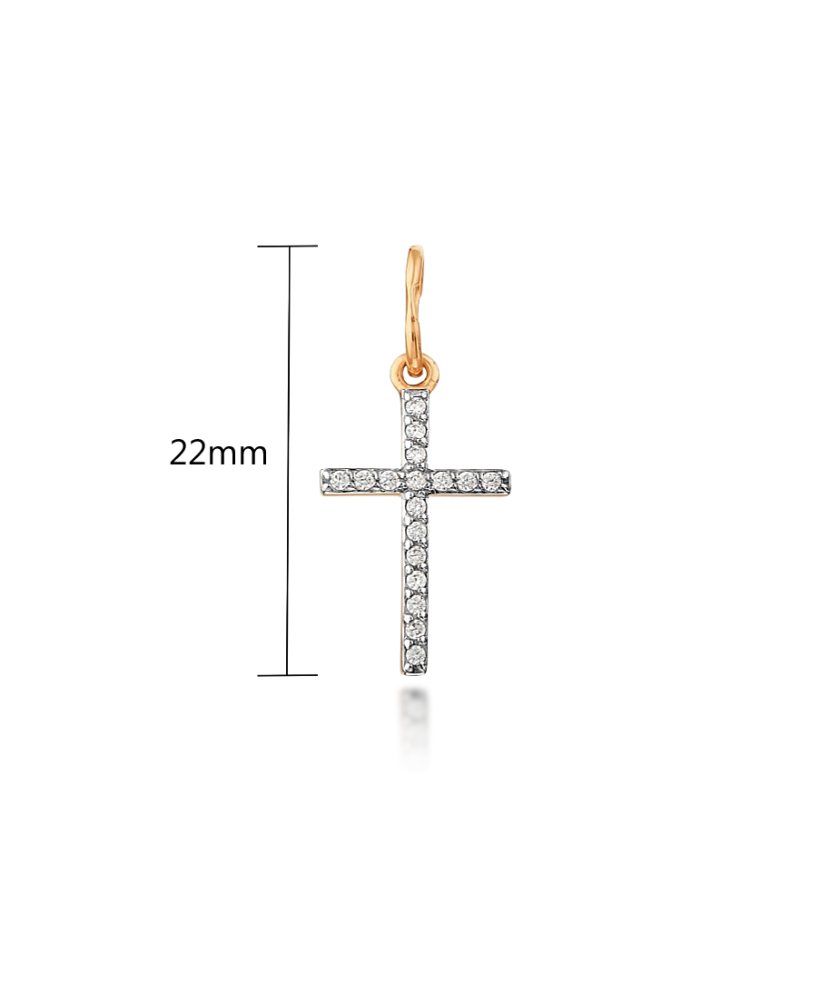 Auksinis pakabukas su cirkoniais "kryželis" - Kryželiai ir ikonos - Goldinga