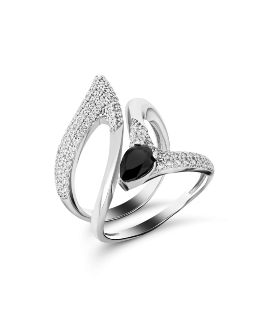 Sidabrinis žiedas su cirkoniais - Sidabriniai žiedai - Goldinga