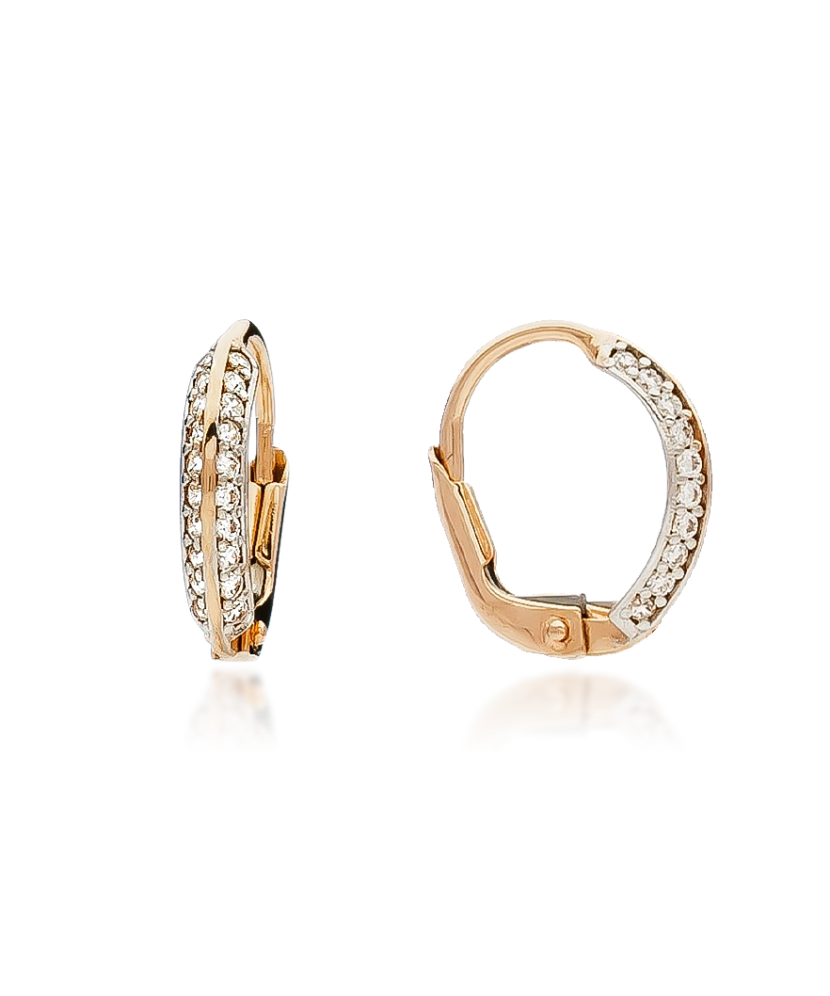 Auksiniai auskarai su cirkoniais - Auksiniai auskarai - Goldinga