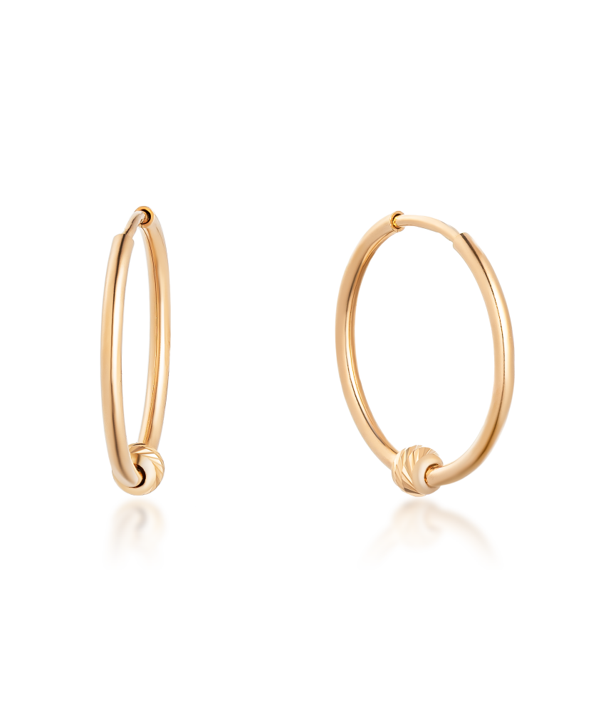 Auksiniai auskarai rinkutės 16mm - Auksiniai auskarai - Goldinga