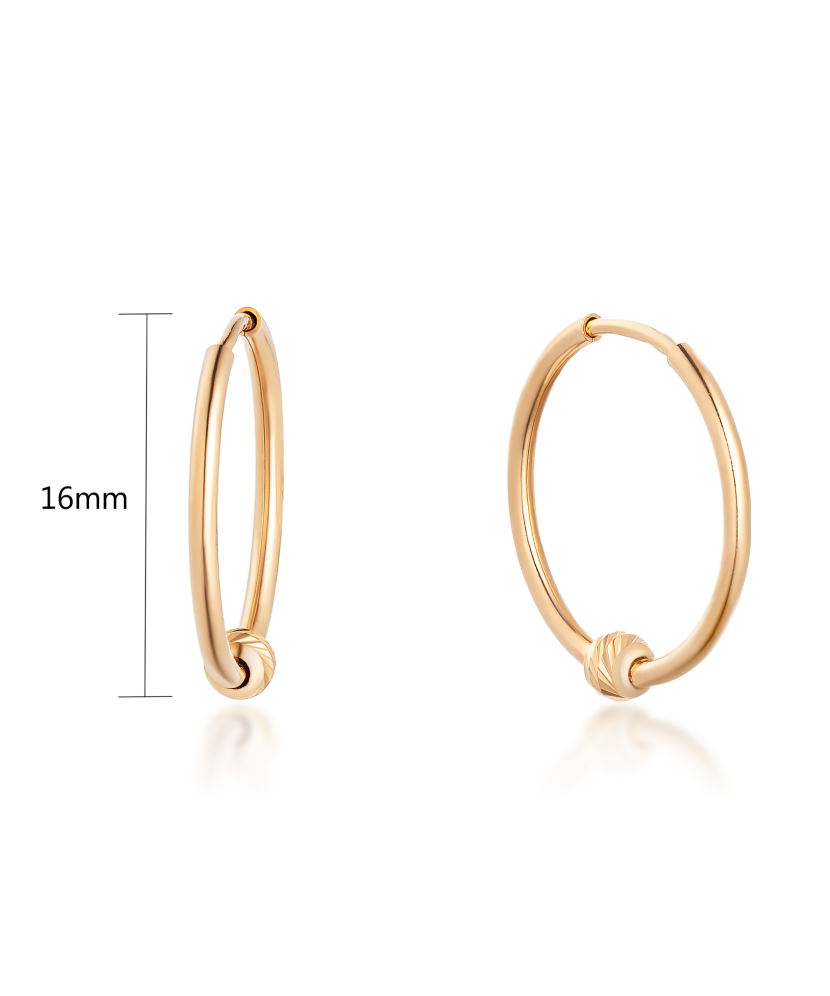 Auksiniai auskarai rinkutės 16mm - Auksiniai auskarai - Goldinga