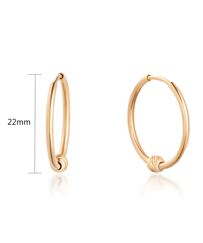 Auksiniai auskarai rinkutės 22mm - Auksiniai auskarai - Goldinga