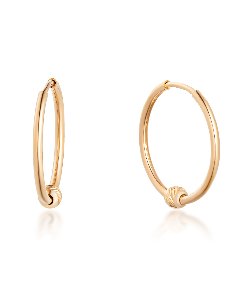 Auksiniai auskarai rinkutės 22mm - Auksiniai auskarai - Goldinga