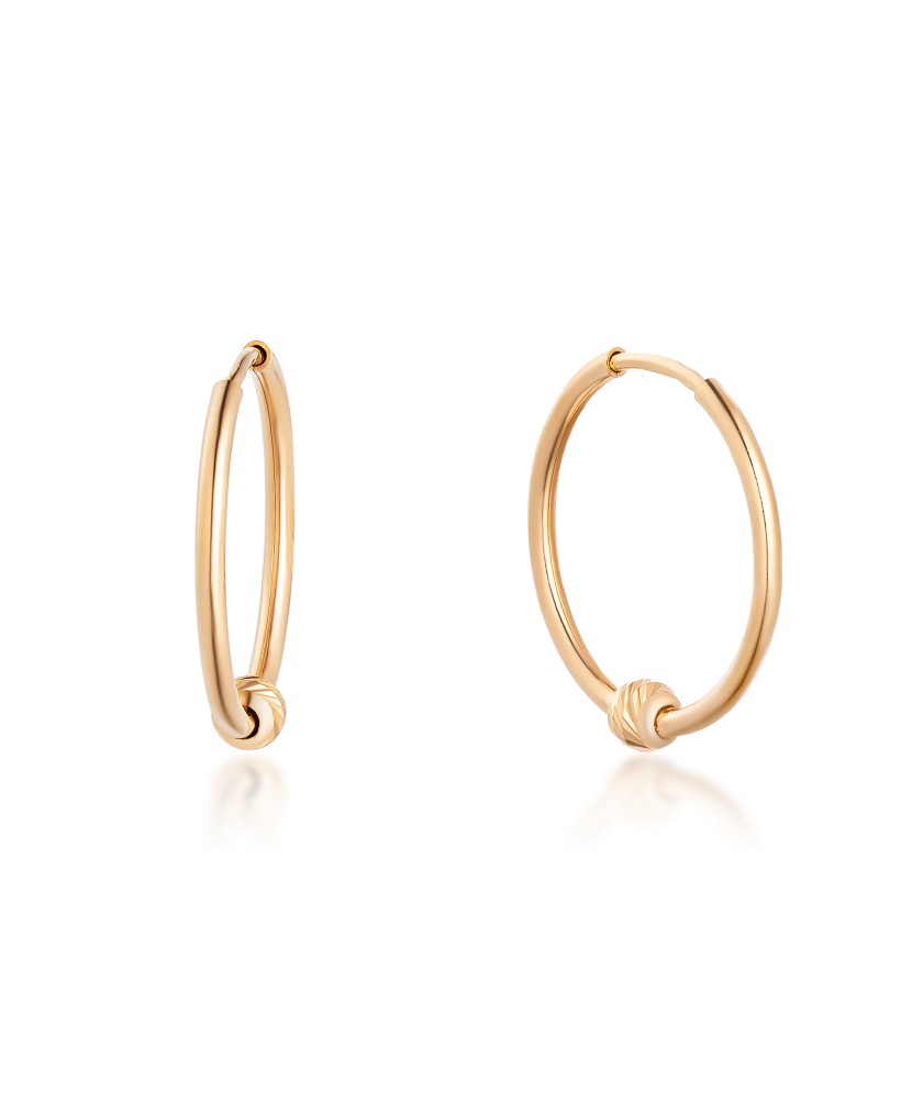 Auksiniai auskarai rinkutės 13mm - Auksiniai auskarai - Goldinga