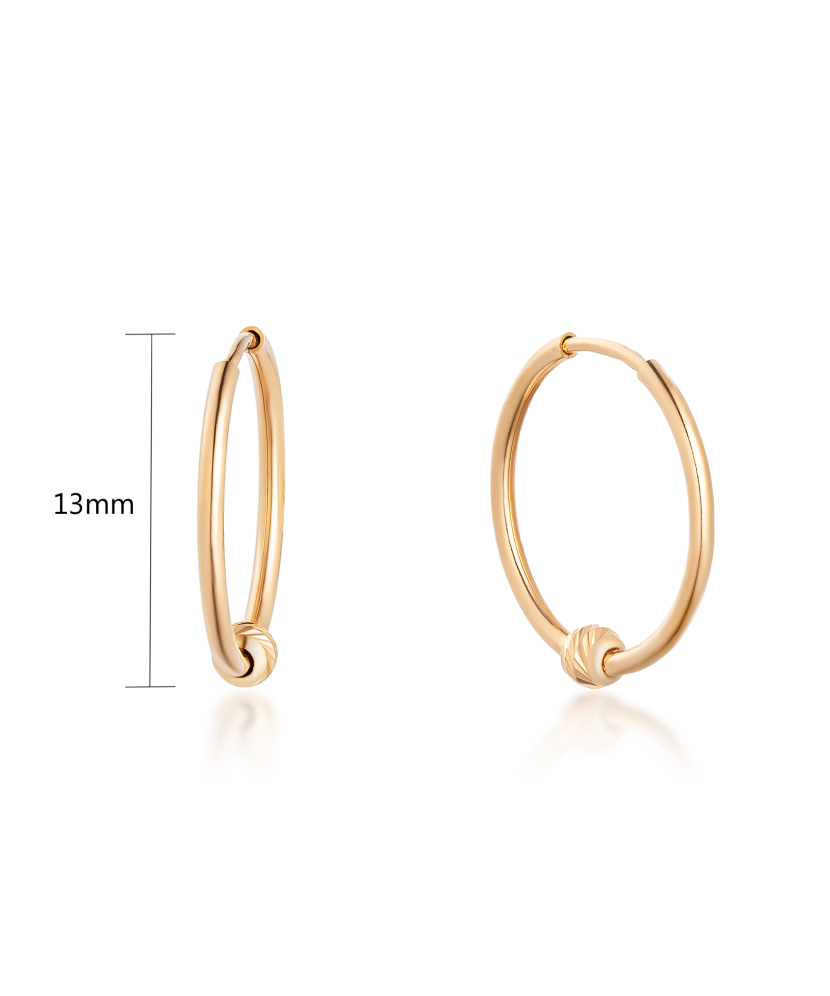 Auksiniai auskarai rinkutės 13mm - Auksiniai auskarai - Goldinga