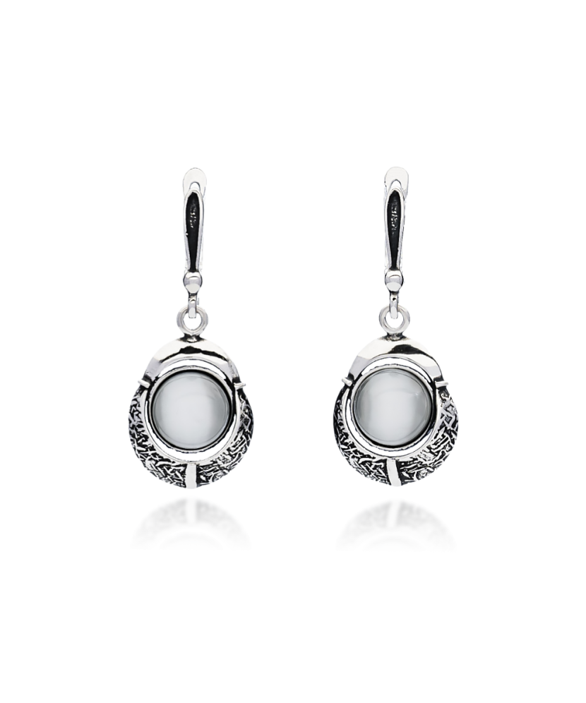 Sidabriniai auskarai su Katės akies akmeniu - Sidabriniai auskarai - Goldinga