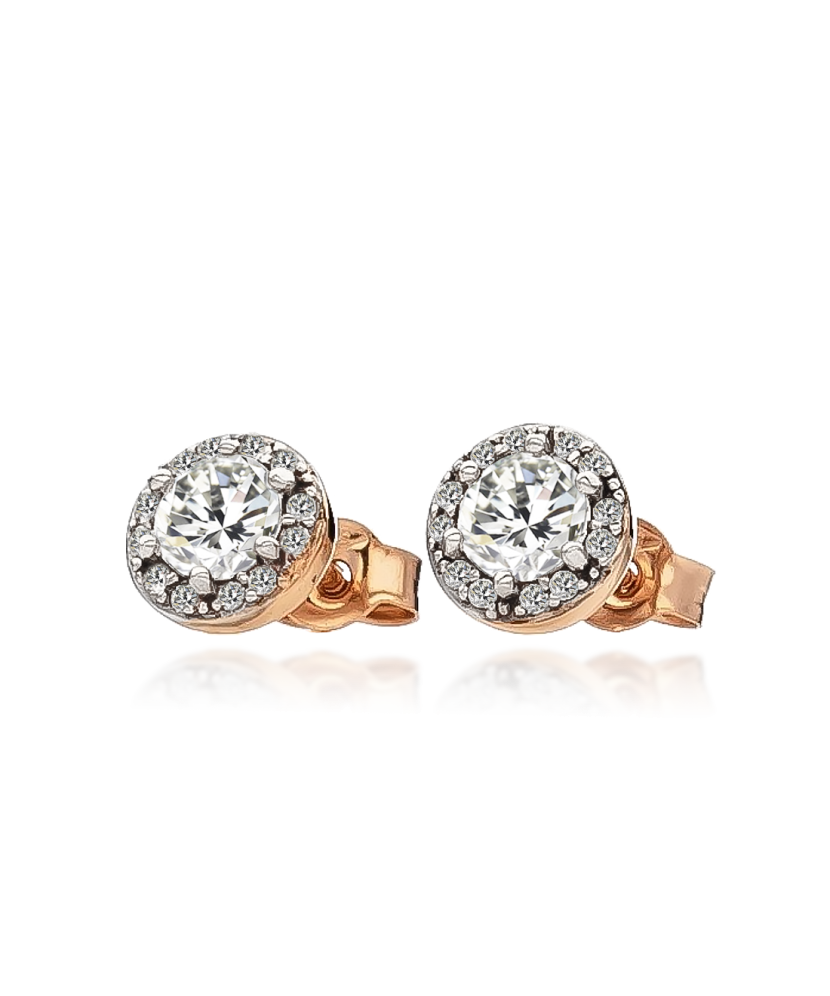 Auksiniai auskarai su cirkoniais - Auksiniai auskarai - Goldinga