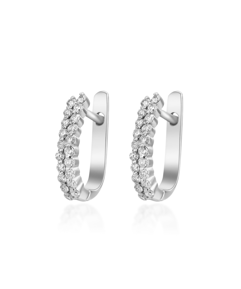 Sidabriniai auskarai su deimantais - Sidabriniai auskarai su brangakmeniais - Goldinga