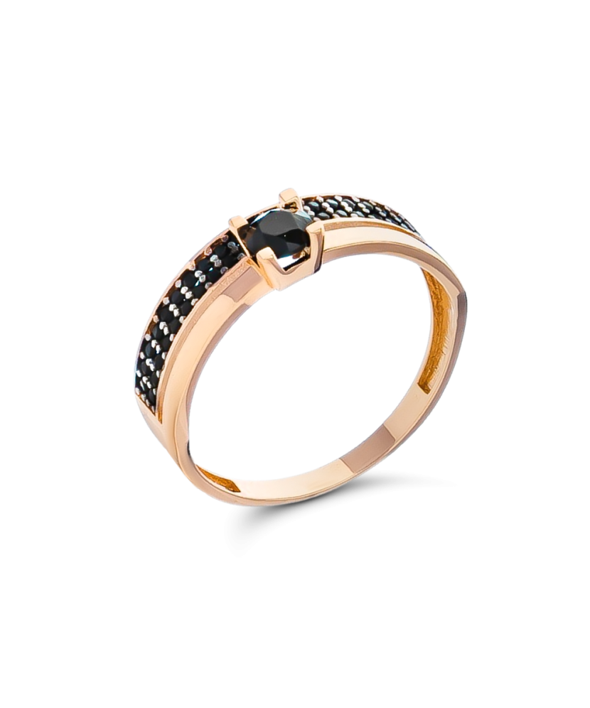 Auksinis žiedas su cirkoniais - Auksiniai žiedai - Goldinga