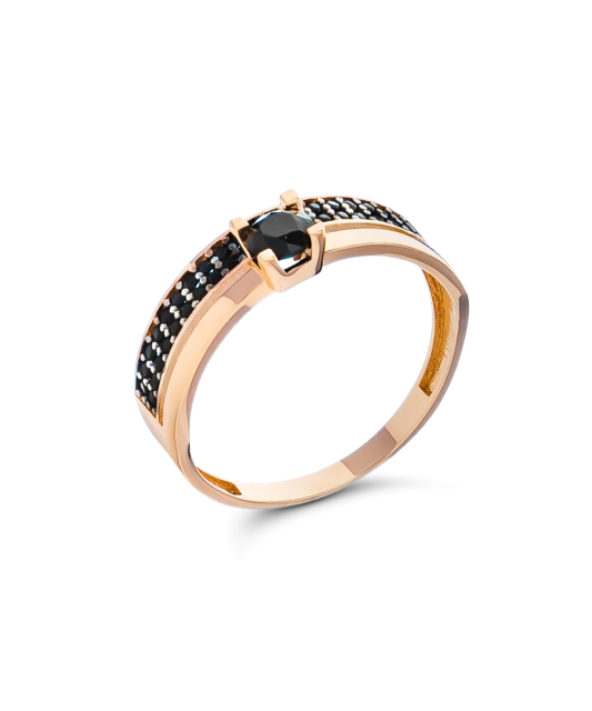 Auksinis žiedas su cirkoniais - Auksiniai žiedai - Goldinga