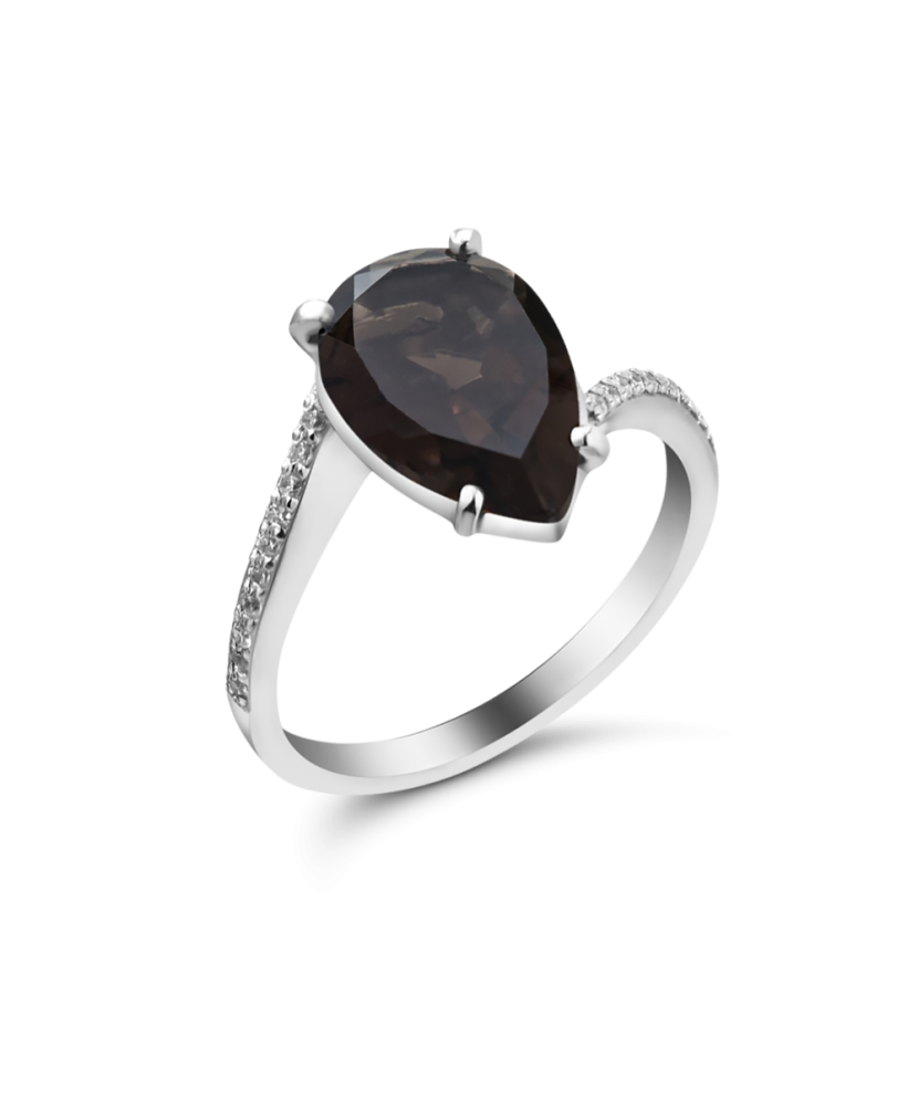 Sidabrinis žiedas su dūminiu topazu - Sidabriniai žiedai - Goldinga