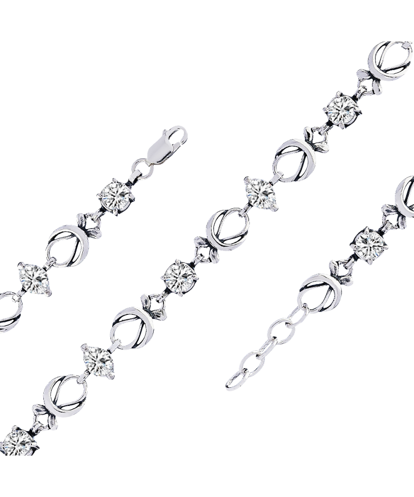 Sidabrinė apyrankė su cirkoniais - Sidabrinės apyrankės - Goldinga