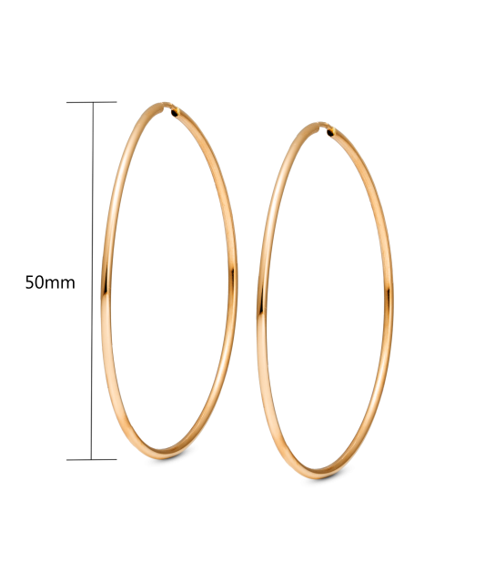 Auksiniai auskarai rinkutės 50mm - Auksiniai auskarai - Goldinga