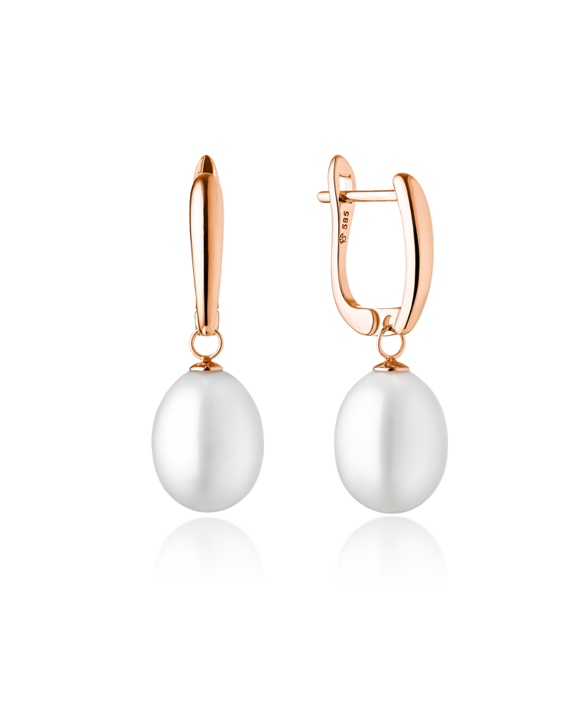 Auksiniai auskarai su natūraliais perlais - Auskarai su perlais - Goldinga